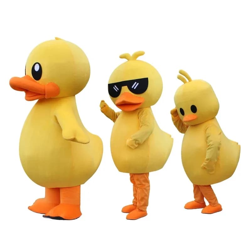 Nieuwe gele eend mascotte kostuum volwassen stripfiguur cosplay kostuum carnaval festival jurk outfit voor prestaties halloween