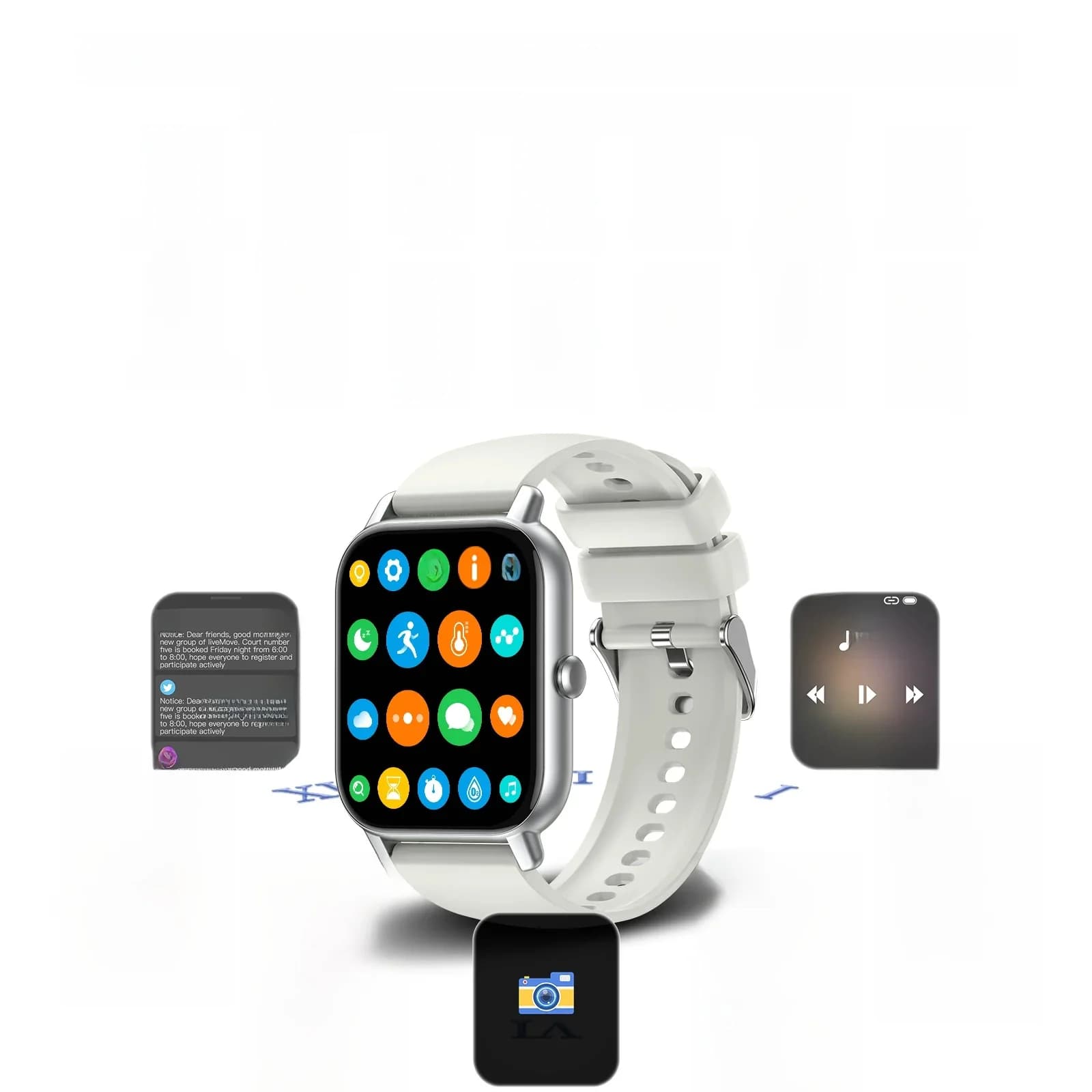 Jxrev Smart Watch, 1.85 "Sporthorloge Voor Ip68 Waterdicht, 110 + Sportmodi, Fitness Activity Tracker, Ultradun Horloge.