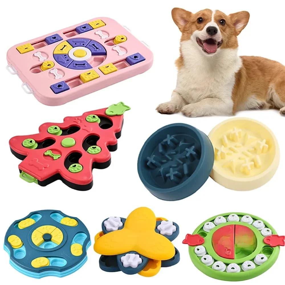 Hondenpuzzelspeelgoed Slow Feeder Interactief Verhogen Puppy IQ Voedseldispenser Langzaam eten Antislipkom Huisdier Kat Honden Trainingsspel