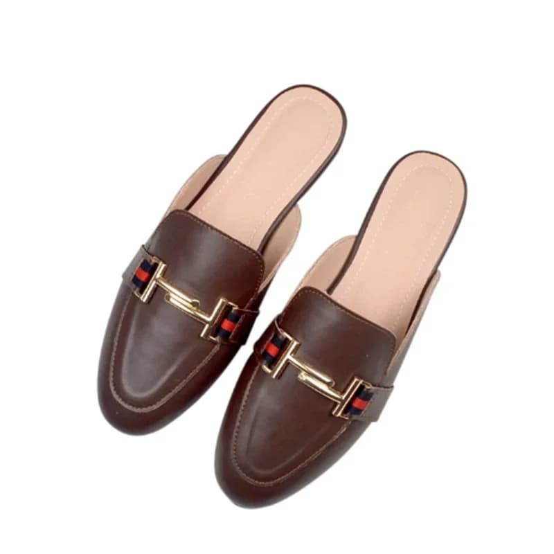 Dame Metalen Kwastje Ronde Neus Slippers Flock Outdoor Slides Comfortabel 2022 Nieuwkomers Modemerk Schoenen Plus Maat 44 38 Grijs