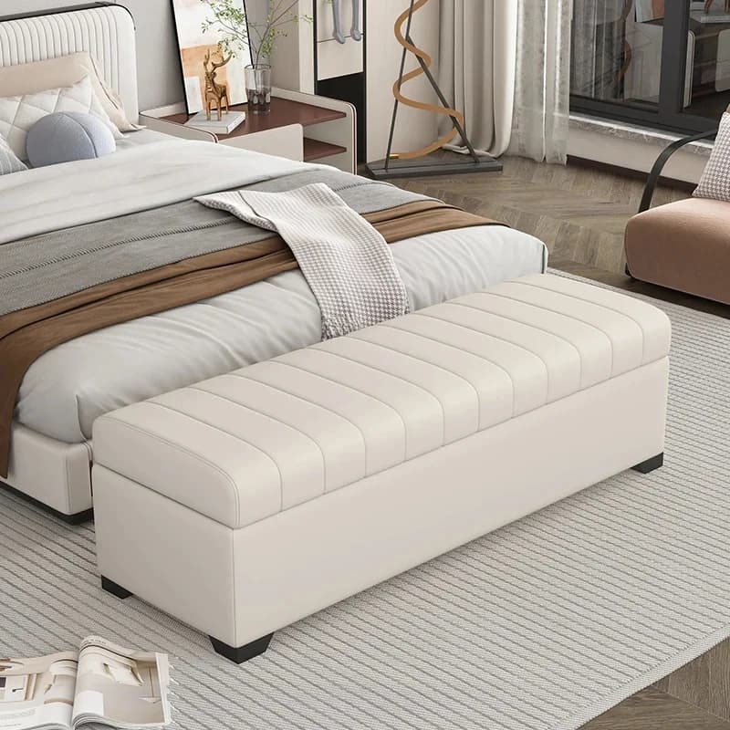 Luxe opbergbank, waterdichte schoenenkruk, grote poefdoos, robuuste fauteuil - krasbestendig, multifunctioneel, hoge capaciteit