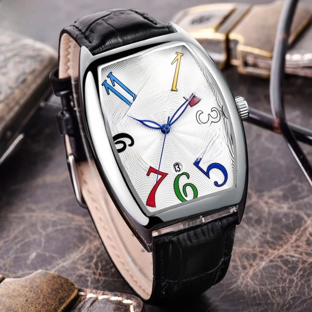 CHENXI Herenhorloges Lichtgevend gebogen glas Datum Zakelijk Lederen band Quartz Mannelijke jongen Gift Klok Relogio Masculino