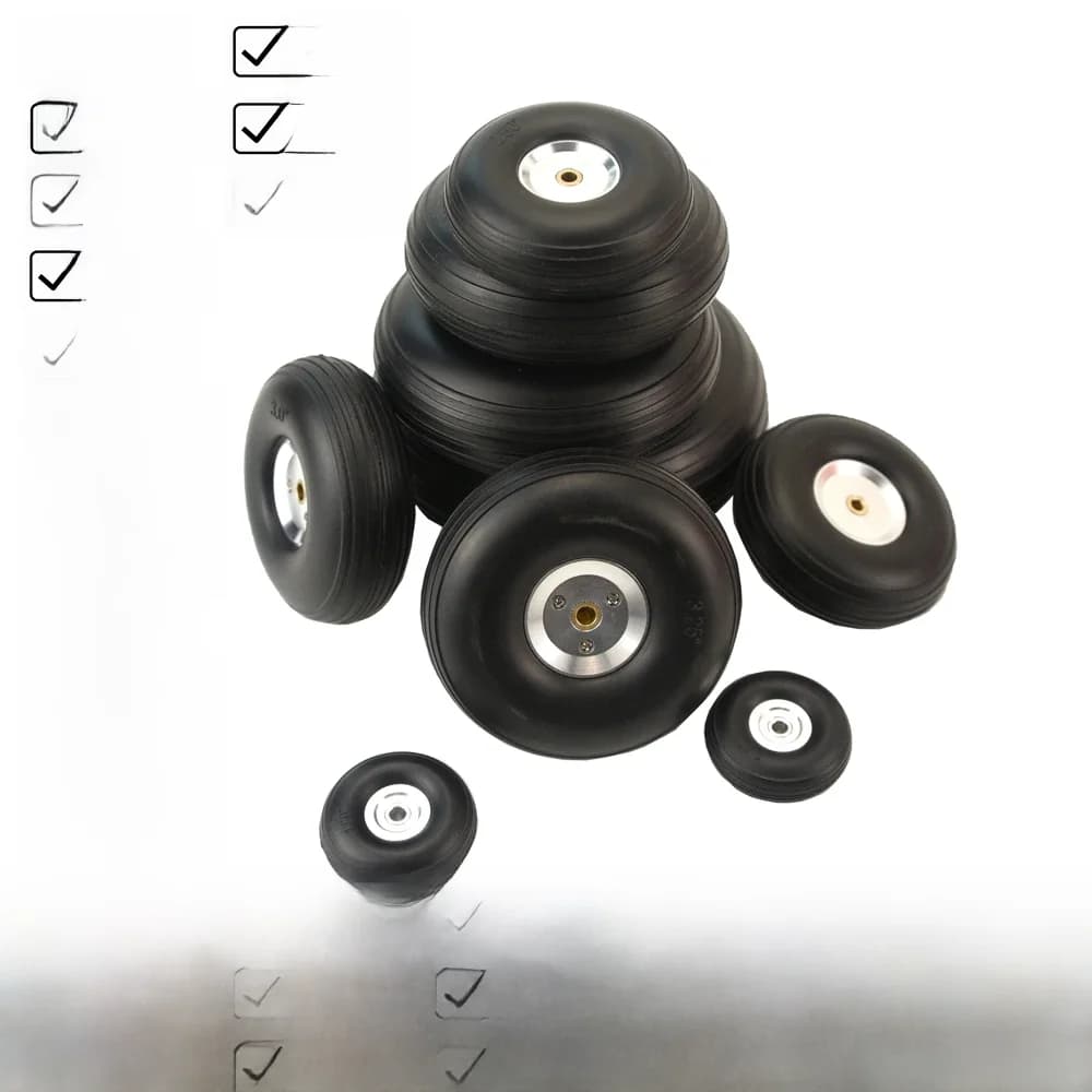 1 paar PU Wielen W/Aluminium Kern Legering Hub 1 Inch/1.25/1.5/1.75/2/2.25/2.5/2.75/3/3.25/3.5/3.75/4/4.5/5 "voor RC Vliegtuig Model