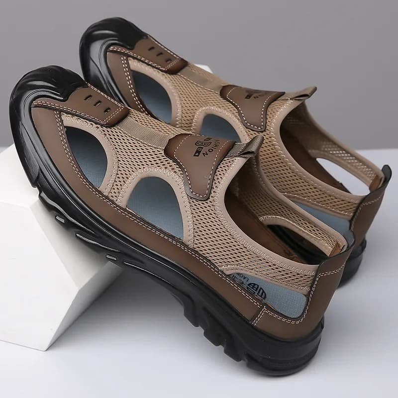 Nieuwe Zomer Sandalen Ademende Mannen Schoenen Mesh Outdoor Mannen Holle Sandalen Antislip Strand Sandalen Flats Schoeisel Zapatillas Hombre