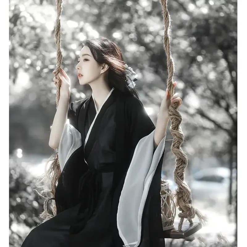 Hanfu Traditionele Jurk Vrouwen Chinese Hanfu Zwart Set Vrouwelijke Halloween Cosplay Kostuum Zomer Party Hanfu Outfit Plus Size Xl