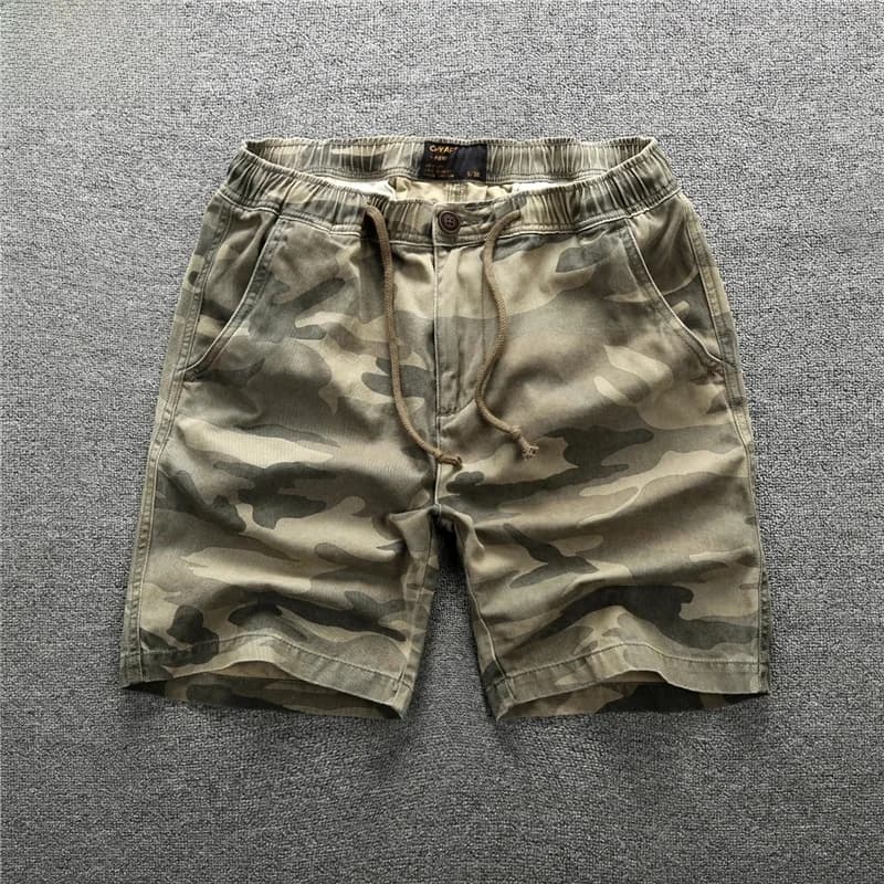 207 Zomer Mode Straight Cargo Shorts Mannen Sport Casual Halve Lengte Puur Katoen Stijl Camouflage Heren Werkkleding