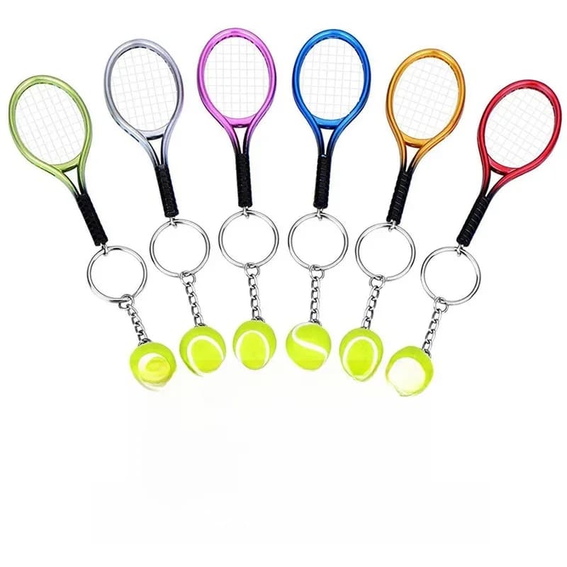 12 Stuks Mini Tennis Racket Hanger Sleutelhanger Sleutelhanger Sleutelhanger Sleutelhanger Ring Finder Holer Accessoires Sleutelhanger Mini