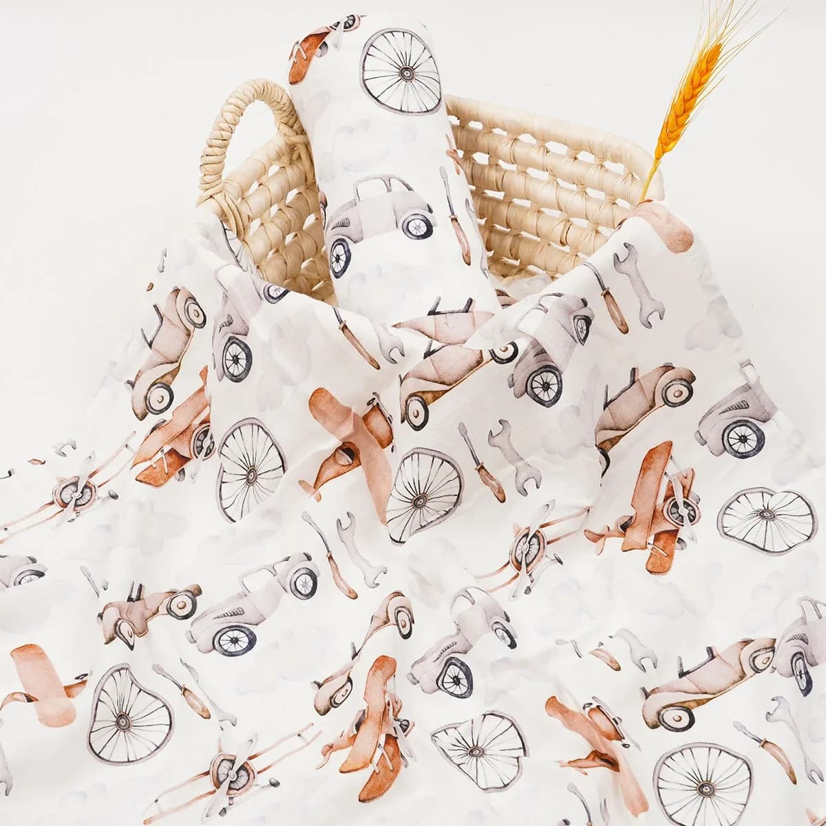Elinfant Digital Print 1Pcs Bamboe Katoenen Mousseline Inbakeren Dekens Hoge Kwaliteit 120*110Cm 2 Lagen Pasgeboren Baby badhanddoek Wrap