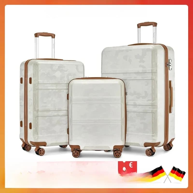 Kono 3-delige ABS cabinebagageset, lichtgewicht, TSA-slot, handbagage voor op reis, robuust en praktisch