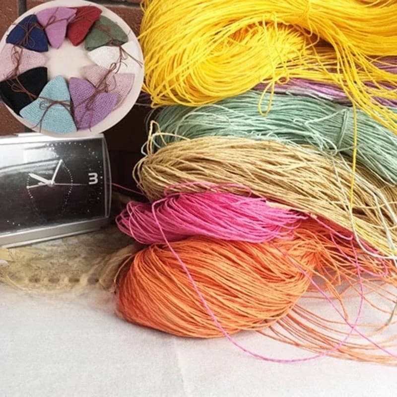 500g Natuurlijke Raffia Garen Stro voor Hand Breien Gehaakte Tas Zomer Hoeden Slipper DIY Weave Papier Gras Katoenen Draad Zacht pluizig
