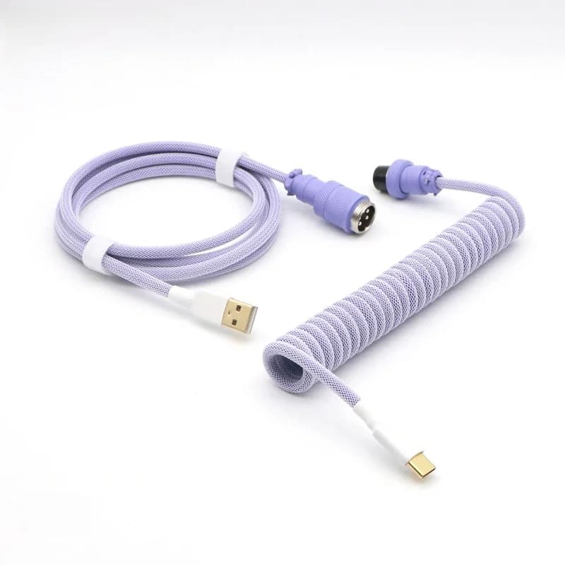 Handgemaakte Paracord En Huisdier Dubbele Mouwen Usb Naar Type-C USB-C Opgerolde Kabel Voor Tuzi Mechanisch Toetsenbord.