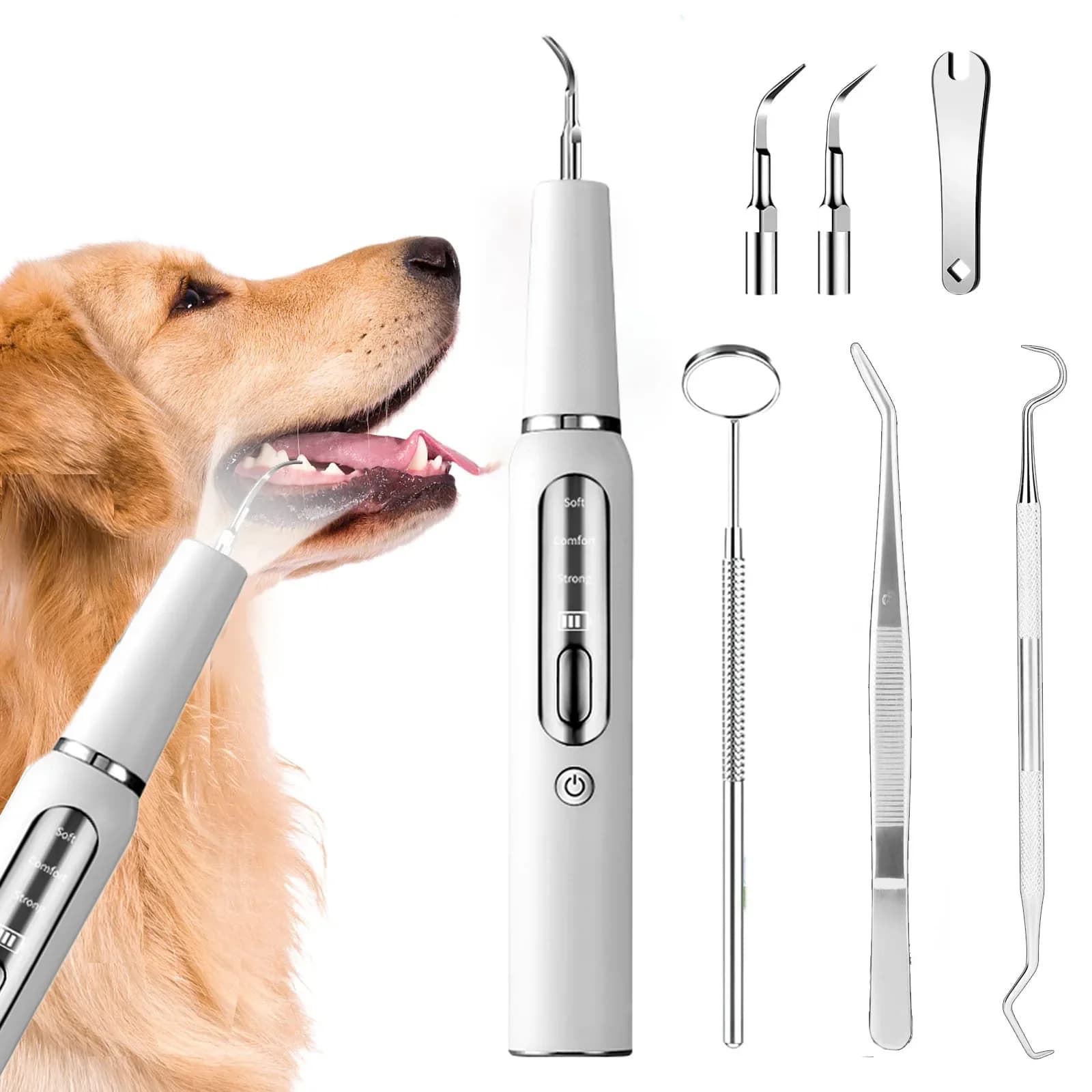 Hond Tandsteen Apparaat Ultrasone Tandenborstel Elektrische Huisdier Tand Scaler Gebitsreiniging Tool Plaque Hond Kat Tandheelkundige Care Kit