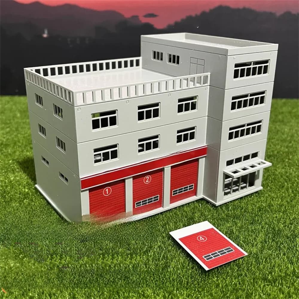 N Schaal 1/150/100/87/72/64/50 Montage Simulatie Gebouw Model Garage Fire Station layout Diorama