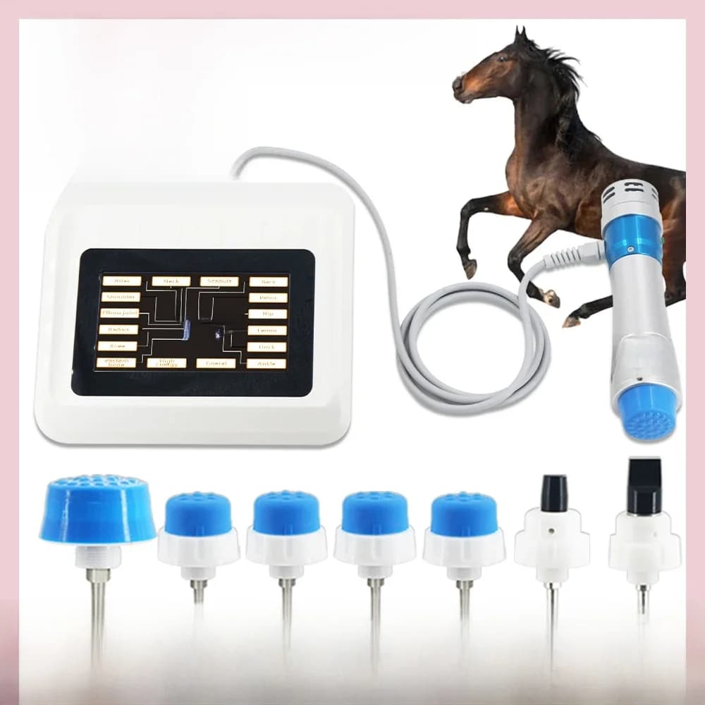 300MJ Shockwave Therapie Machine Met 7 Hoofd Voor Paard Body Massager Pijn Verwijdering Paard Dieren Veterinaire Shock Wave Apparaat