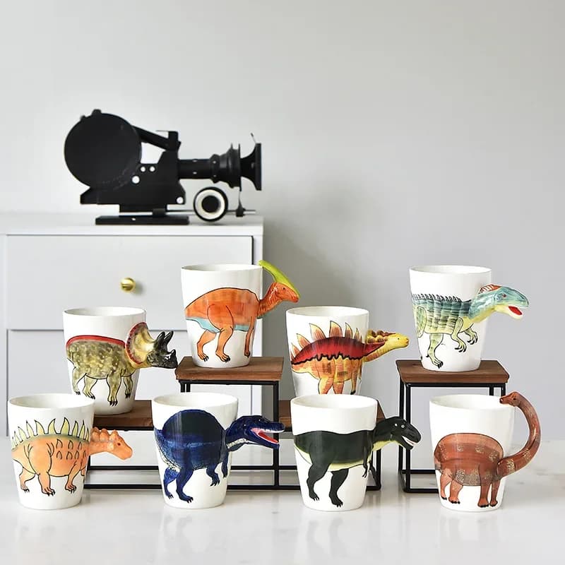 Creative Dinosaur Shaped Water Cup Leuke Dier Keramische Mok Office Water Cup Ontbijt Cup Gift Koffie Mok Home Decoratie