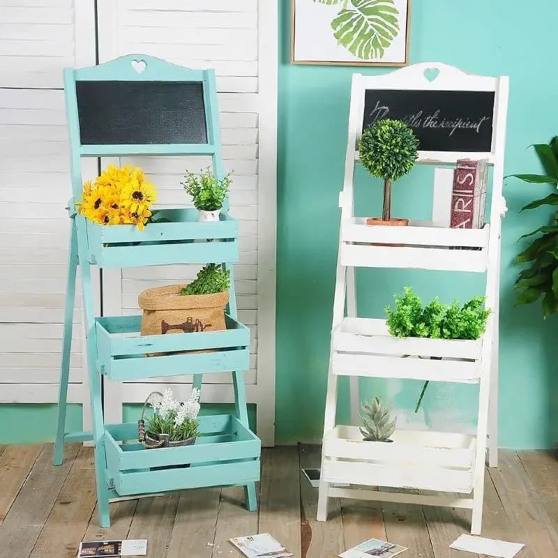 Schoolbord Vlezige Vloer Tot Vloer Bloemenplank Meerlagige Plankdecoratie Creatieve Kledingwinkel Café