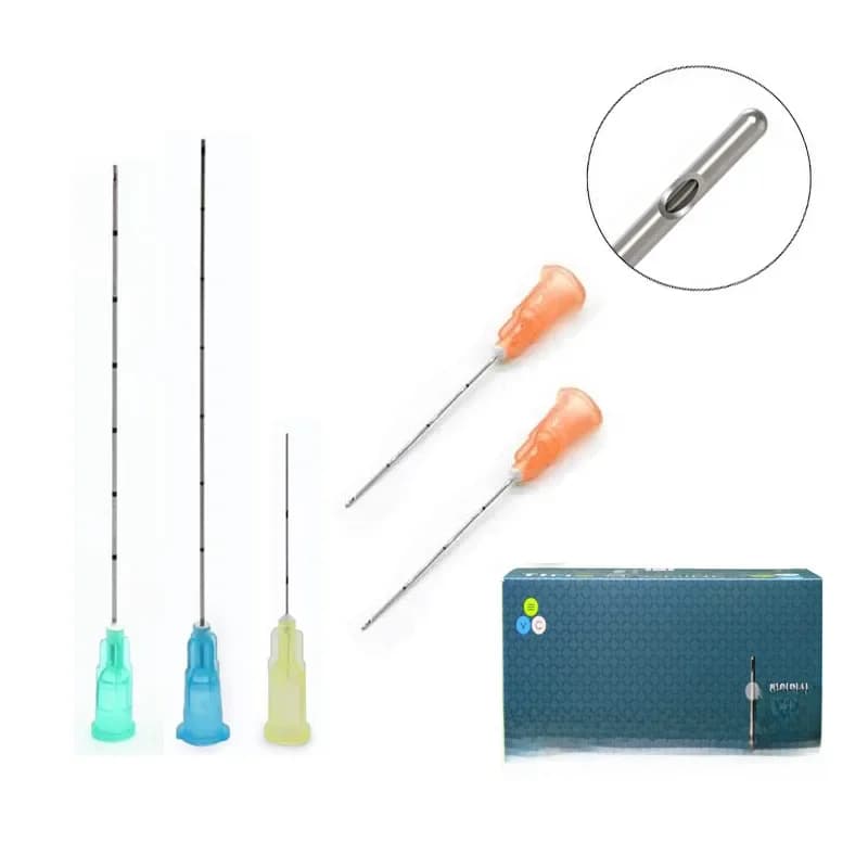 Microcannule Steriele Medische Fijne Naald 18G 22G 25G 38mm 50mm 70mm stompe canule voor Injecteerbare Hyaluronzuur Vulstoffen
