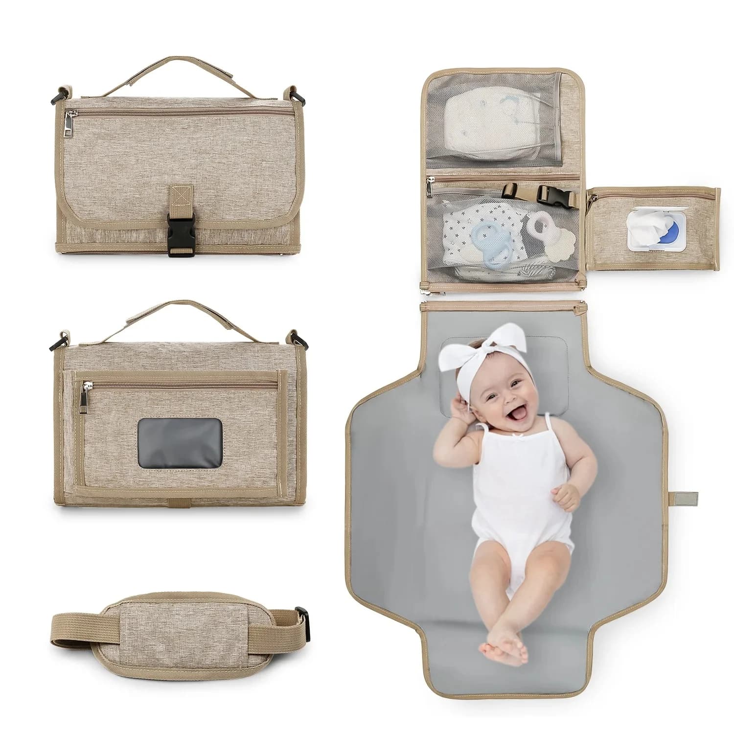 3 In 1 Baby Luier Pad Waterdicht Verschonen Luier Reizen Multifunctionele Draagbare Baby Luier Cover Mat Hand Opvouwbare Luier Tas