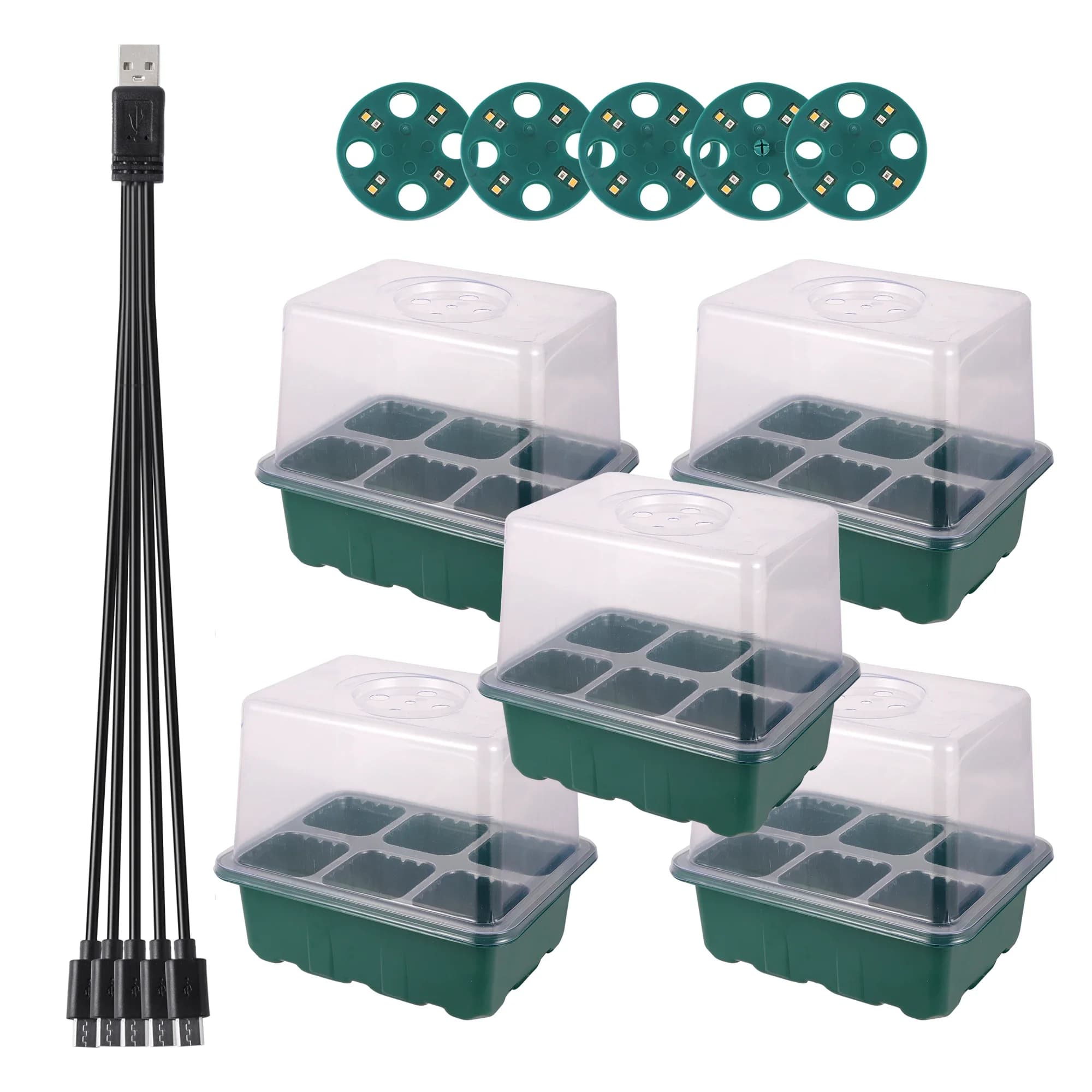 LED Grow Light 6/12 gaten Zaad Starter Trays Plant Grow Box Zaailing Trays Kieming Indoor Tuinieren Kieming tool