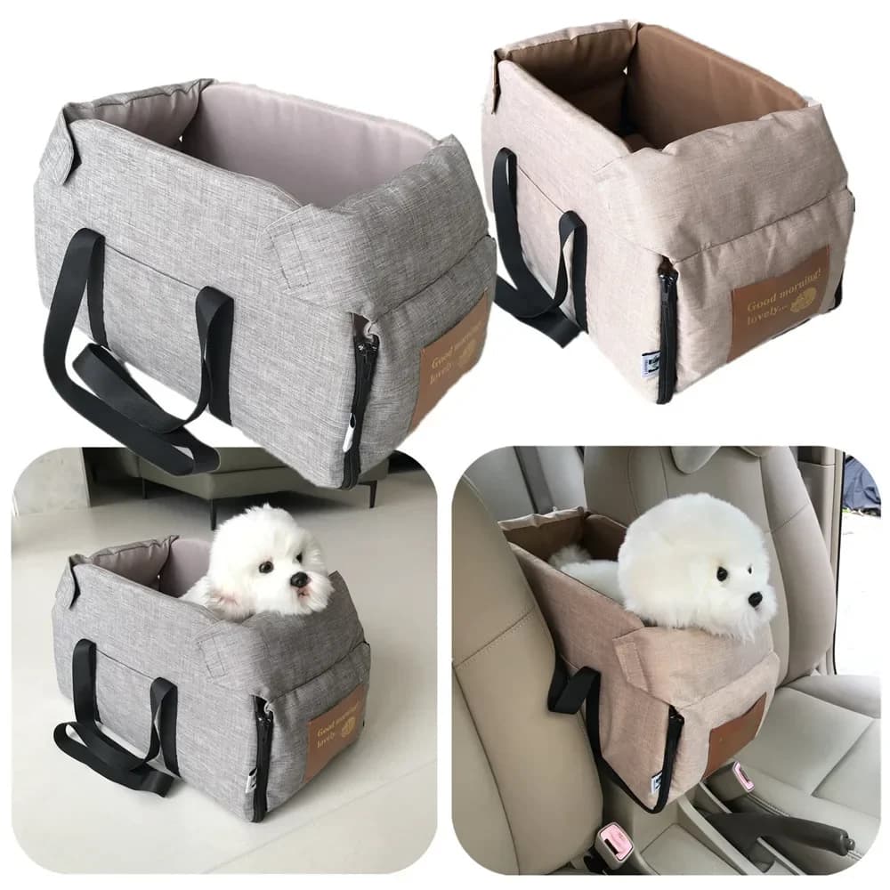 Hondenautostoelbed, centrale hondenautostoelbed, draagbare hondenmand voor kleine honden en katten, veilige reistas, hondenaccessoires