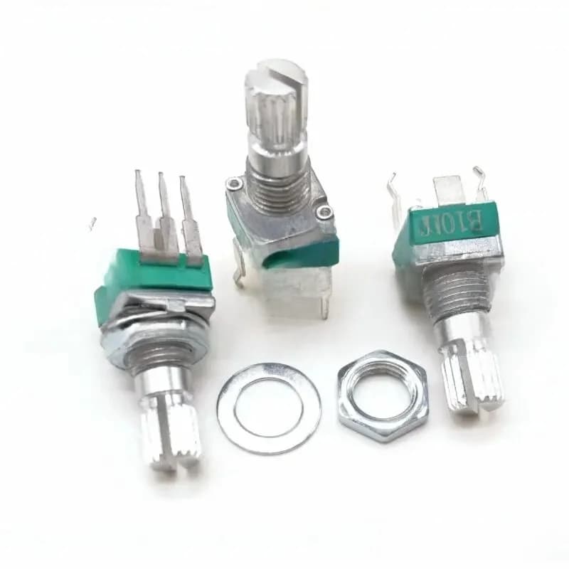 100 Stuks Verticale Enkele R097 Rk097 Precisiepotentiometer Met Beugel, Handvat 15Mm, Geen Versnelling, 3 Voet B 10K 2K 100K 250K 1M Ohm