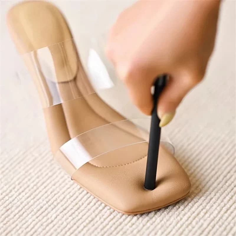 Zomer Dikke Transparante Kristallen Sandalen Met Hoge Hakken, Dames Nieuwe Zomerkleding Comfortabele Zachte Zolen Op Het Gevoel Van Sandalen