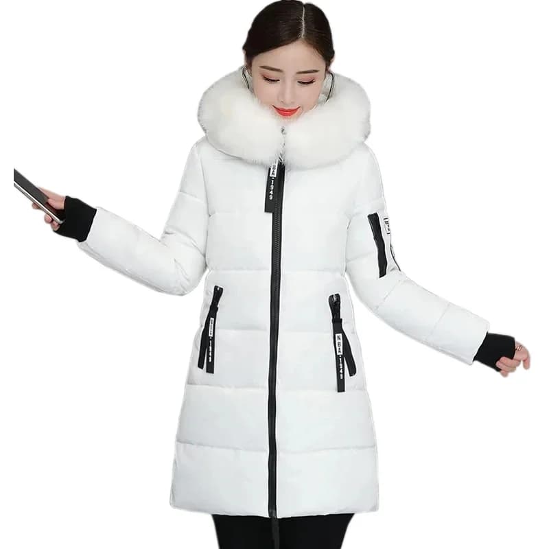 Nieuwe Parka Vrouwen 2021 Winter Jas Vrouwen Jas Hooded Uitloper Vrouwelijke Parka Dikke Waem Katoen Gewatteerde Bontkraag Winter Basic jassen
