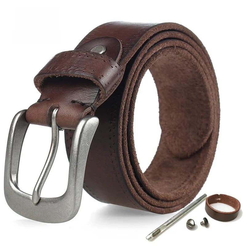 Medyla Real Leather Heren Riem Zachte Ruwe Koeienhuid Effen Hard Metalen Gesp Echt Lederen Riem Mannen Natuurlijke Leer Geen mezzanine