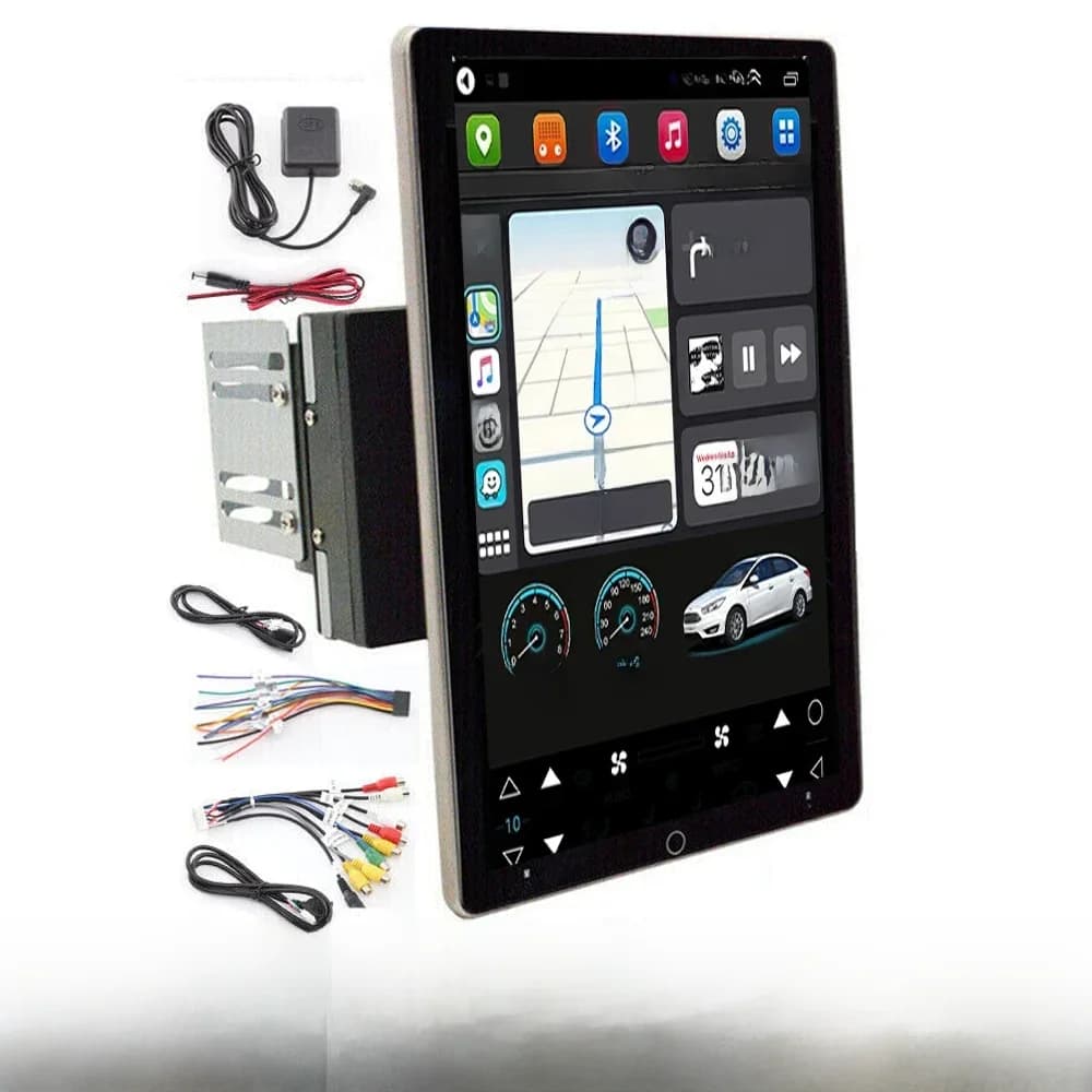 Android 15.0 10.1 inch Automatische Draaien Autoradio Android Auto Toepassen Carplay DVD Multimedia Speler Auto Stereo GPS Universele 2Din