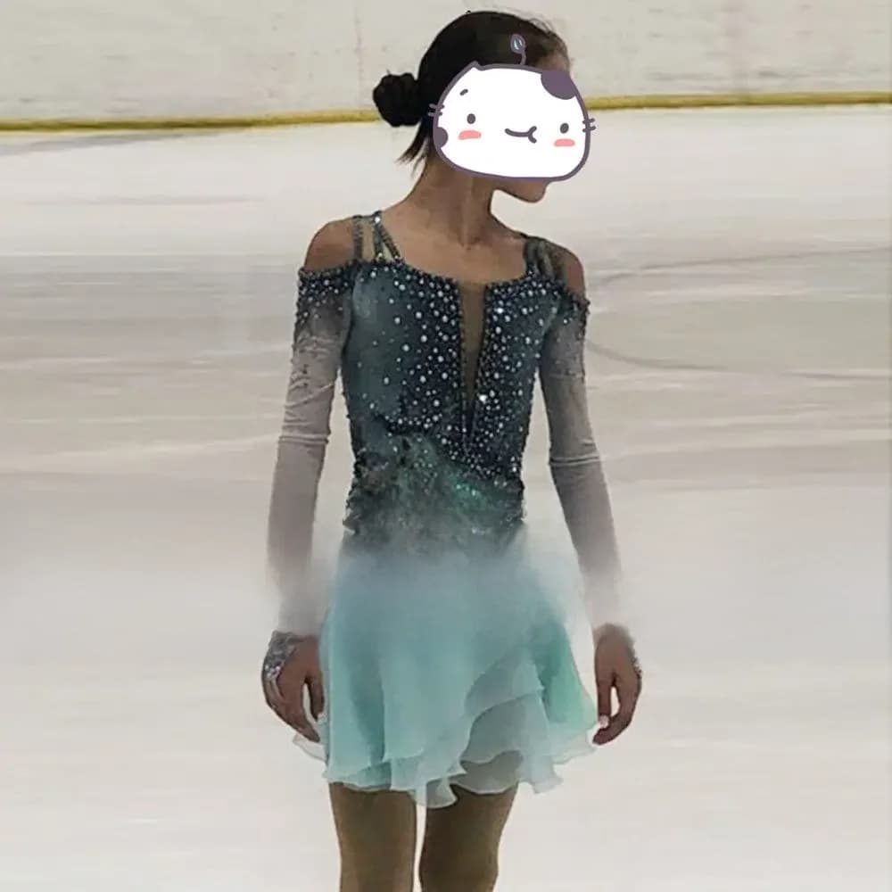 Kunstschaatsjurk Meisjes Competitie Schaatsen Prestatiekleding Tieners Trainingskostuums Dames LIUHUO ZA293