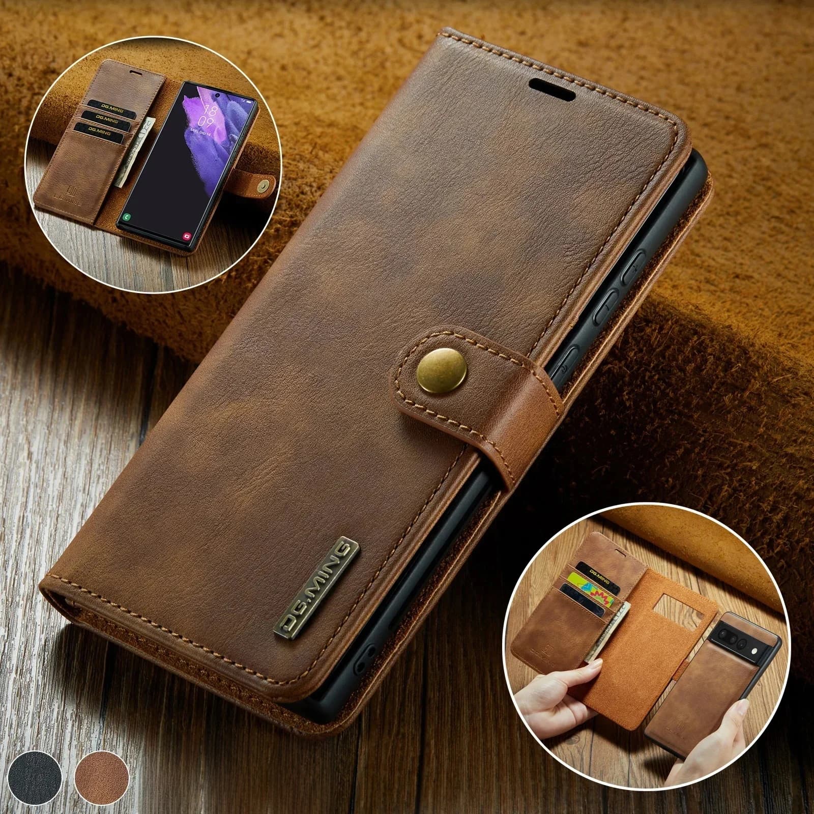 Retro Afneembare Magnetische Lederen Kaarten Solt Case Voor Google Pixel 10 9 Pro 9A XL 8 7 Portemonnee stand Boek Cover Kaart Tas Zak