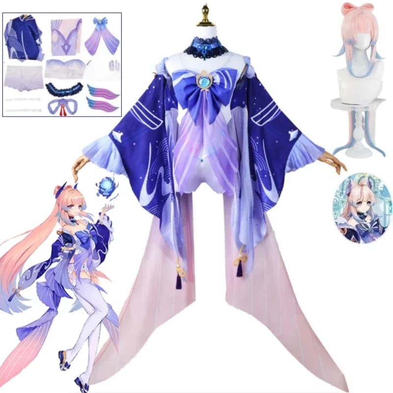 Sangonomiya Kokomi Cosplay Kostuum Genshin Chinese Stijl Uniform Set Halloween Party Anime Show Prestaties Kostuum