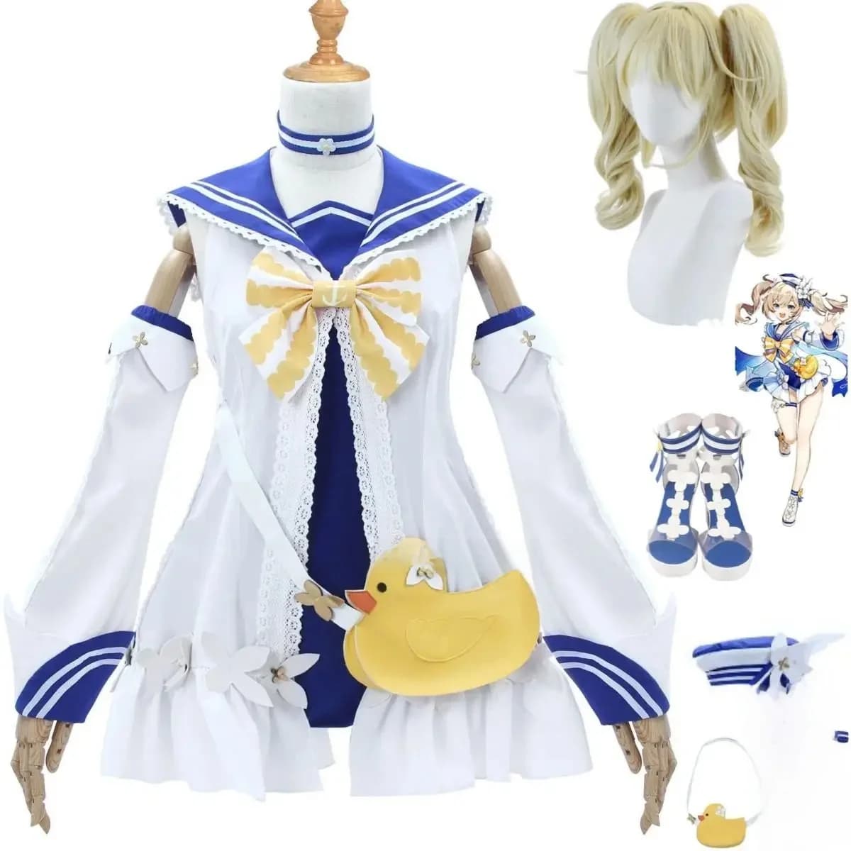 Anime Game Genshin Impact Barbara Gunnhildr Cosplay Kostuum Shine Concerto Pruik Badpak Schoen Vrouw Sexy Zomerdag Party Bikini