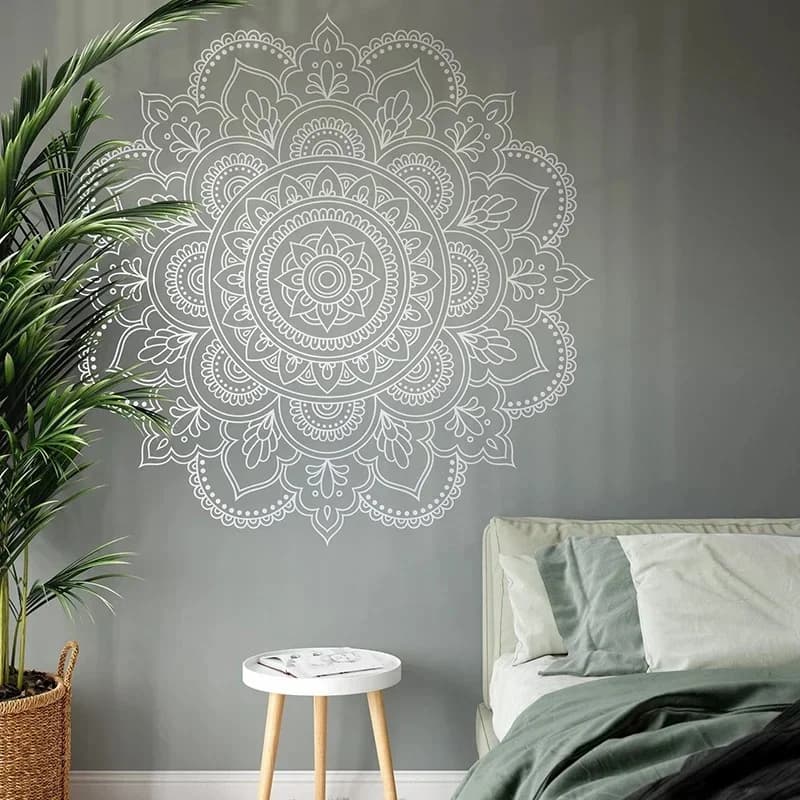 Groot formaat Mandala Decals Vinyl Home Decor voor woonkamer of slaapkamer muursticker Vinyl Indiase Boho stijl muurschilderingen behang A871
