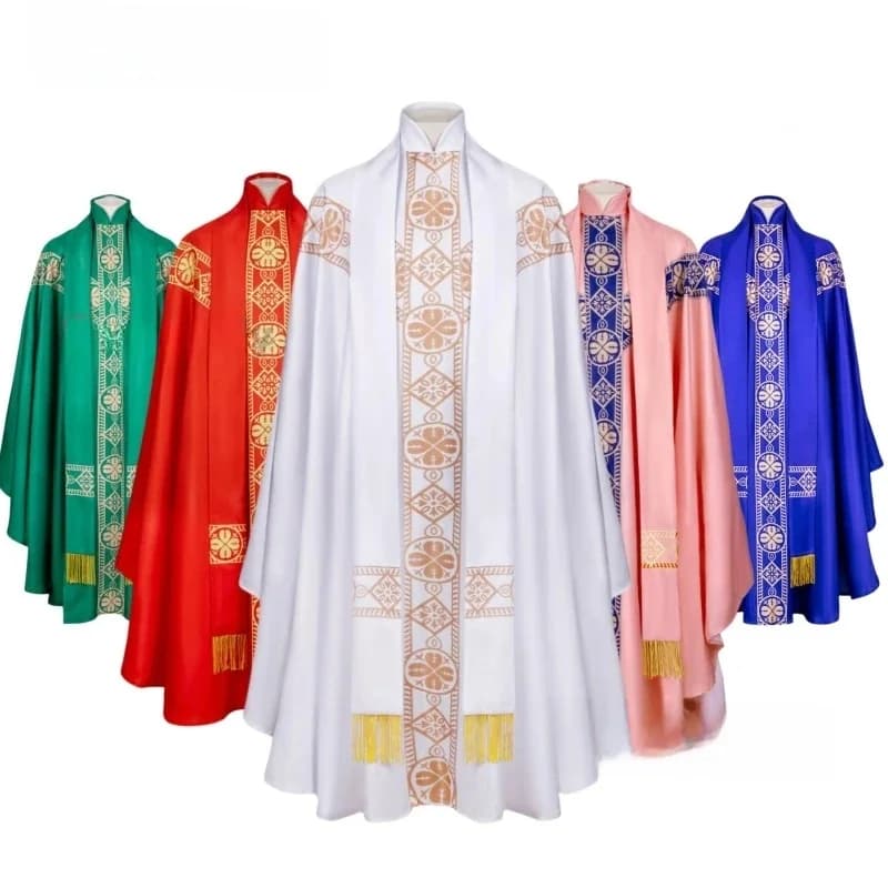Anime Katholieke Priester Kazuifel Kerk Massa Gewaad Chasuble Priester Vintage Baggy Robe Gown Cape Halloween cosplay kostuums