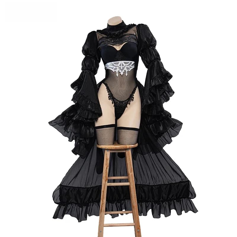 IN VOORRAAD UWOWO 2B Cosplay Zwart/Wit Trouwjurk Bruid Halloween Kerst Cosplay Kostuum