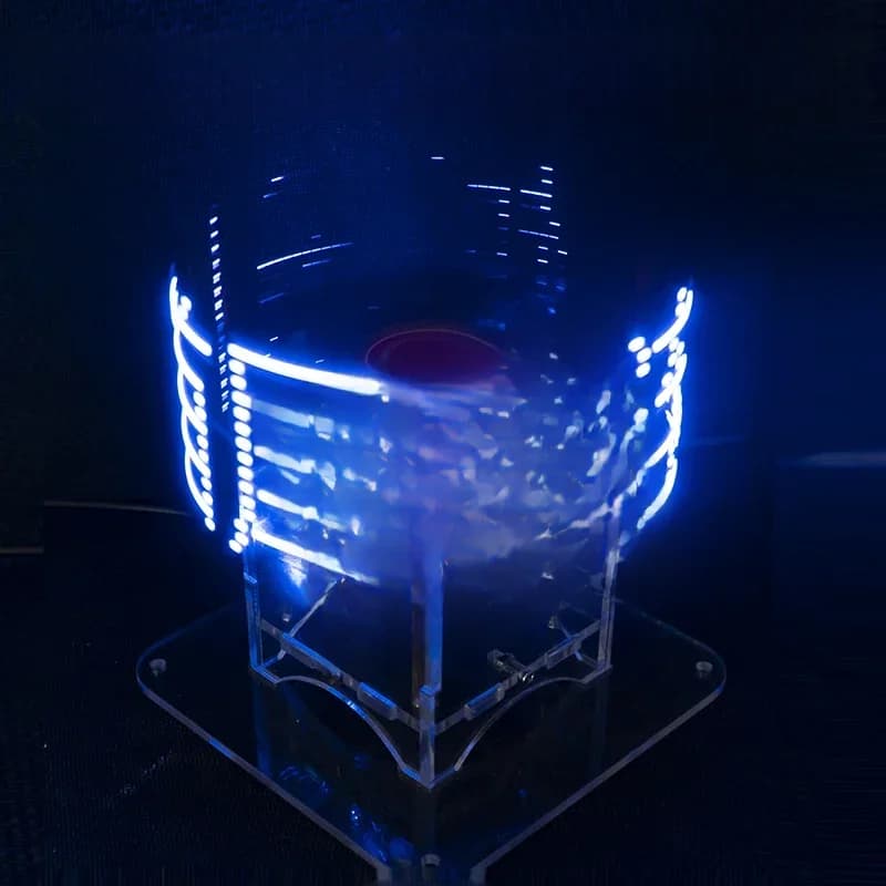 Tweekleurige Cross Roterende Led Display Diy Laskit Acrylbasis 51 Enkele Chip Elektronische Losse Onderdelen