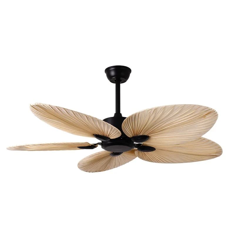 2022 Nieuwe Hoge Kwaliteit 52 inch Fabrieks Prijs Natuurlijke Breeze Palmblad Fanbladen 220V Afstandsbediening Plafondventilator Woonkamer