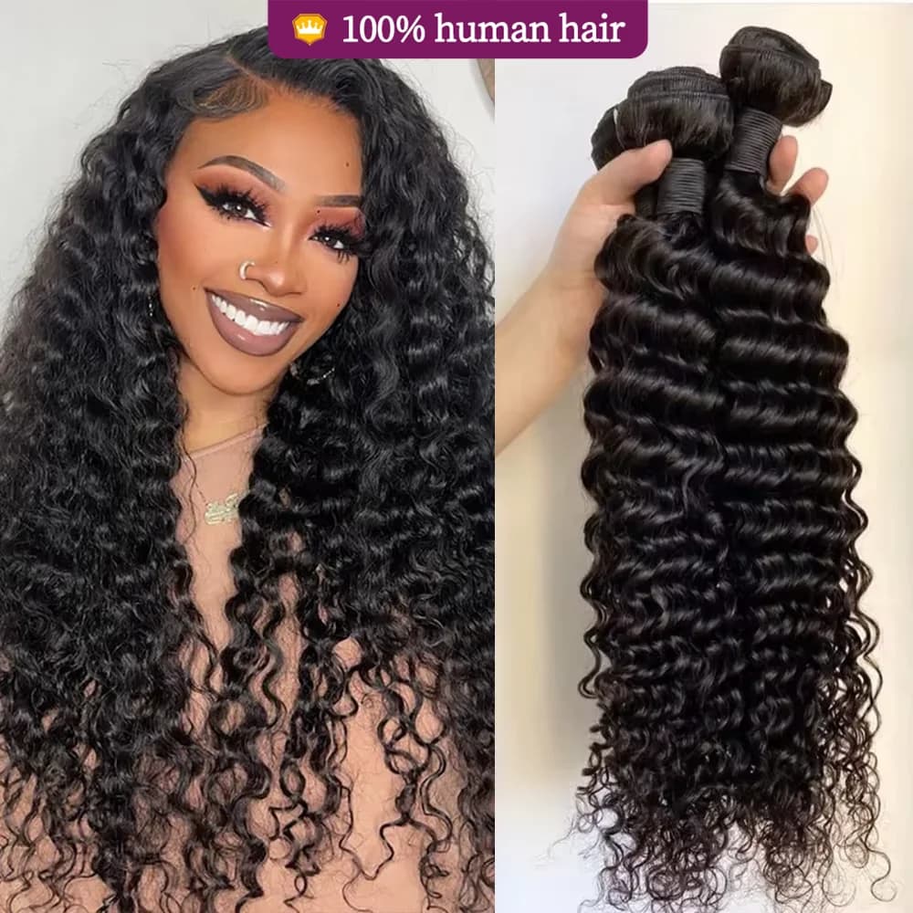 Tissage Diepe Golf Menselijk Haarbundels 20 22 inch Bundels Braziliaanse Bundels 1/3/4 STUKS Human Hair Extensions Levering 3 Dagen Frankrijk