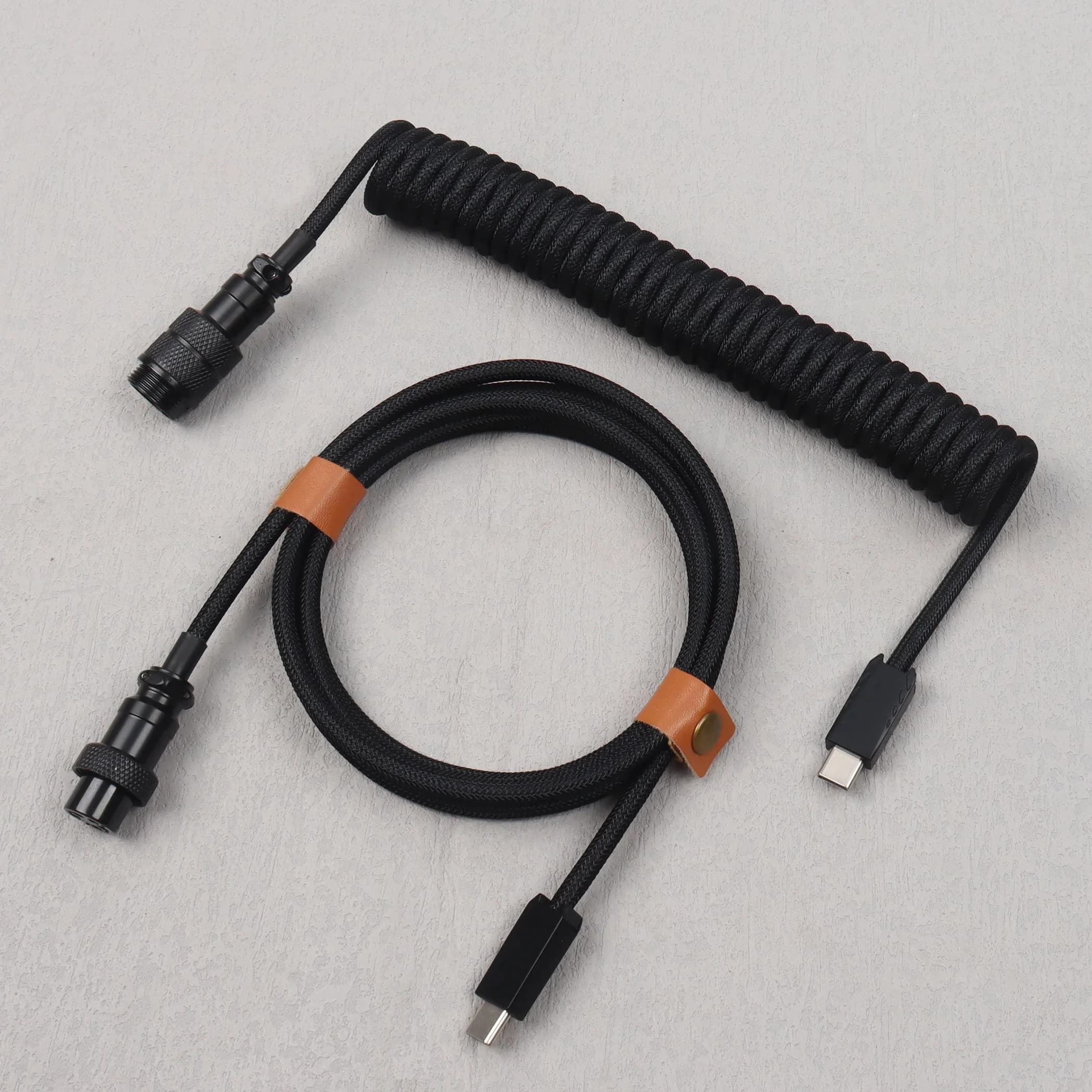 LANO Type-C naar Type-C opgerolde kabel Gamer-toetsenbord Aangepaste spoeltype USB C-kabel met afneembare pilotconnector