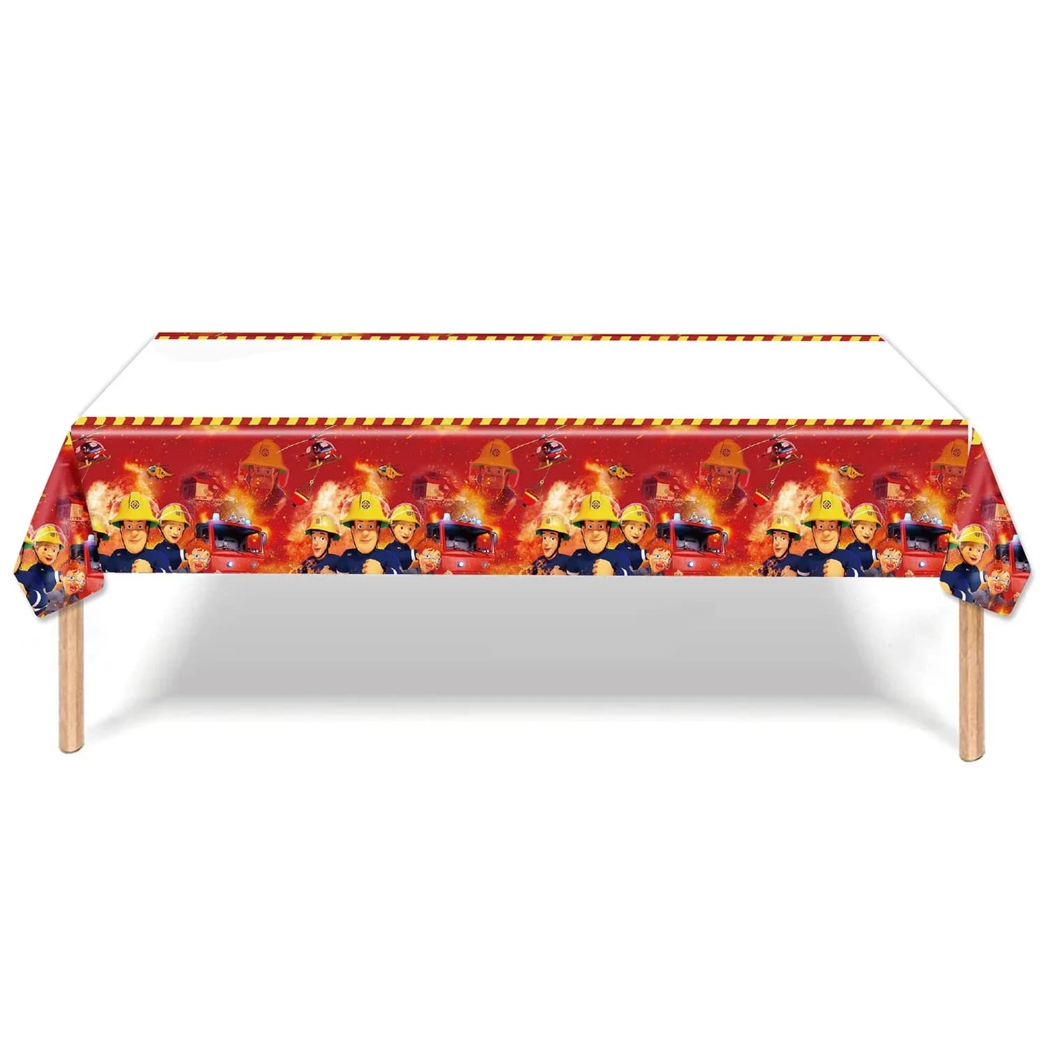 108*180 cm Brandweerman Sam Feestartikelen Wegwerp Tafelkleed Brandweerman Plastic Tafelkleed Brandweerwagen Verjaardag Decoratie