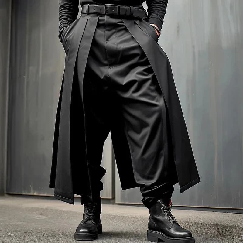Koreaanse Stijl Nieuwe Herenbroek Geplooide Gelaagde Design Pantalons Casual Modieuze Losse Lange Broek Met Wijde Pijpen S-5XL Incerun 2023