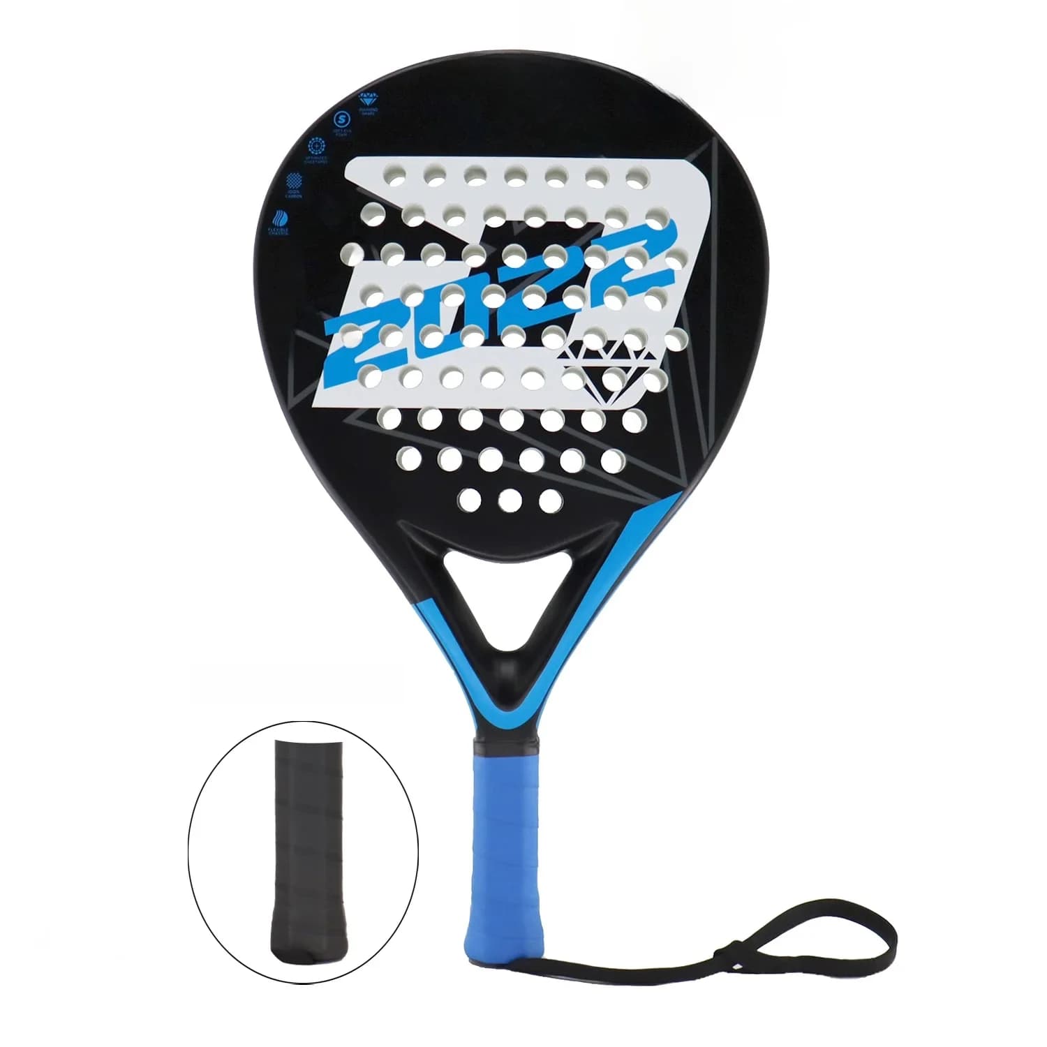 INSUM Padel Racket 2022 Koolstofvezel Zacht EVA-oppervlak Hoge balans Diamantvorm Sportracket voor geavanceerde spelers Paddle