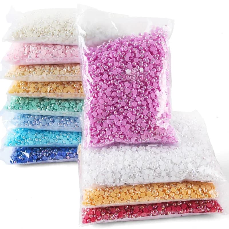 Multicolors groothandel hars parels 3-10mm nail art kleding jurken decoratieve accessoires abs flatback kralen parels ambacht