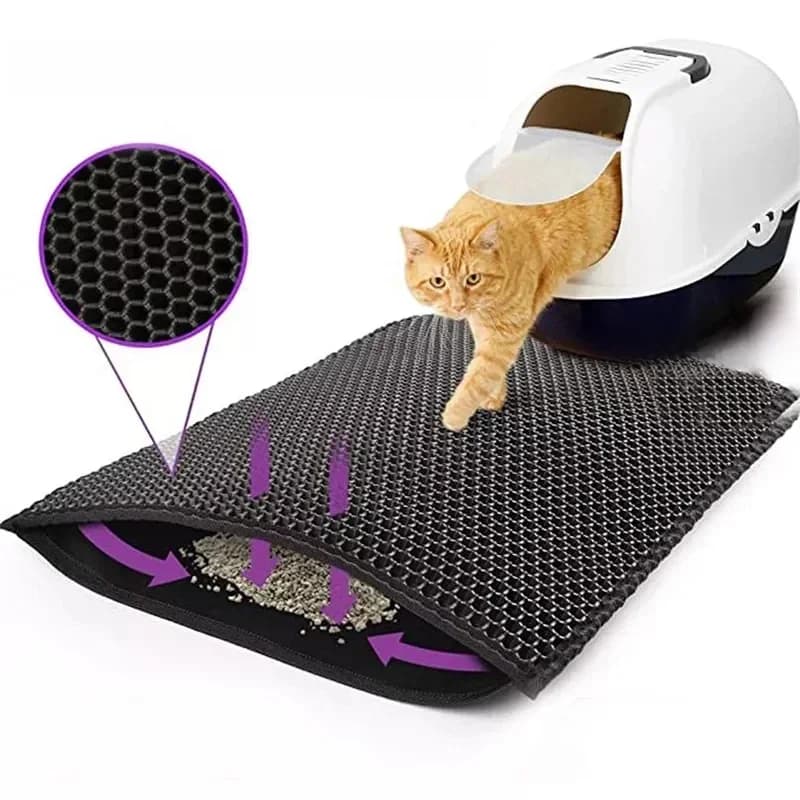 Kattenbakvulling Mat Met Cadeau Dubbellaags Waterdicht Huisdier Kattenbak Mat Antislip Zand Kat Pad Wasbaar Bed Mat Schoon Pad Producten