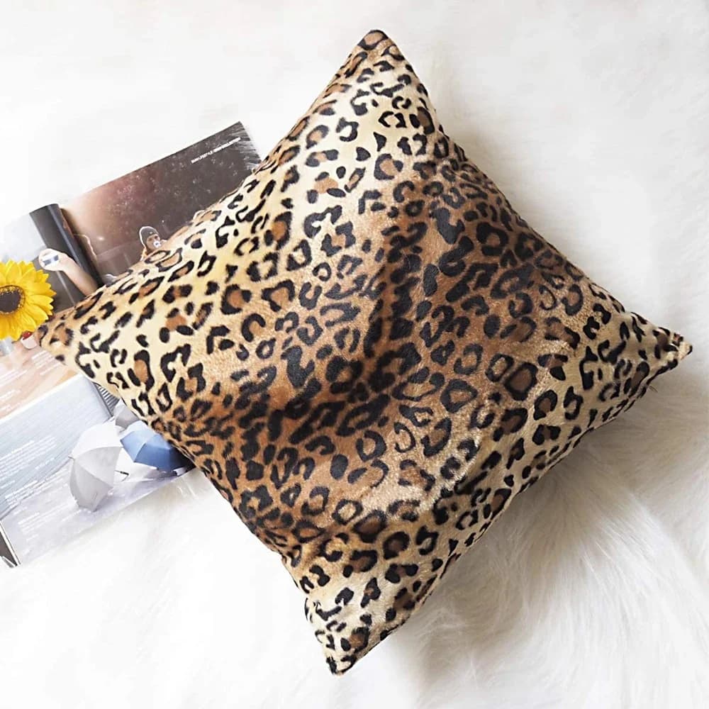 Luipaard Print Kussenhoes Faux Fur Decoratieve Sierkussen Cover Klassieke Zachte Pluche Kussensloop Voor Bed Sofa Lente Thuis decor