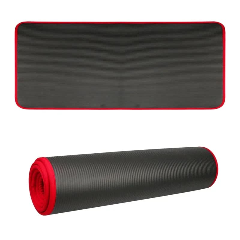 10Mm Extra Dikke Yogamatten 183cmx 61Cm Nrb Antislip Soft Oefen Mat Fitness Smaakloos Pilates Workout Gym Matten Met Bandage