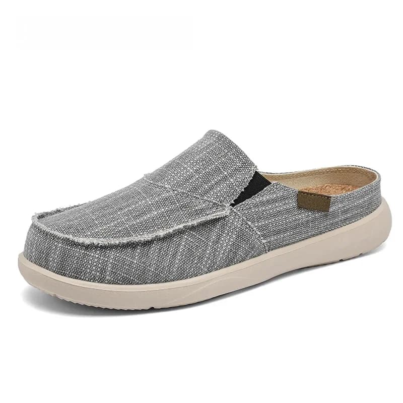 Mannen Canvas Schoenen Zomer 2025, Nieuwe Lichtgewicht Ademend Zachte Slip-on Casual Schoenen Mode Outdoor Vakantie Loafers Herenschoenen