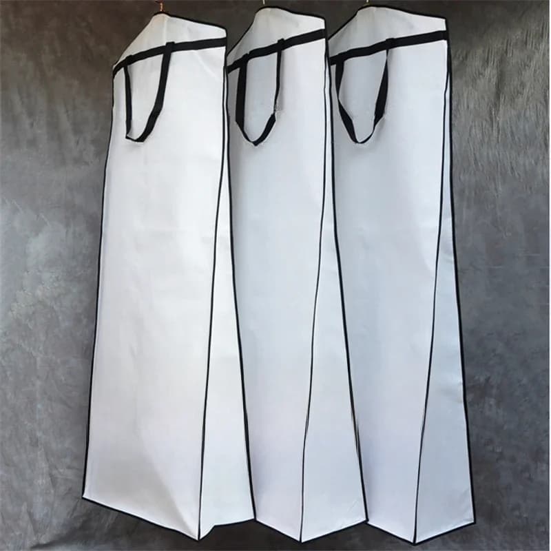 Hot Koop 71 "Dikker Reizen Bridal Wedding Gown Jurk Ademend Kledingstuk Opbergtas Stofkap Stofdicht Lange Met Kruisje