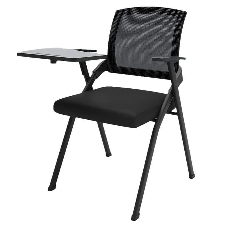 Opvouwbare trainingsconferentieruimtestoel, ergonomische computerstoel, opvouwbare bureaustoel met integratie van schrijfbord